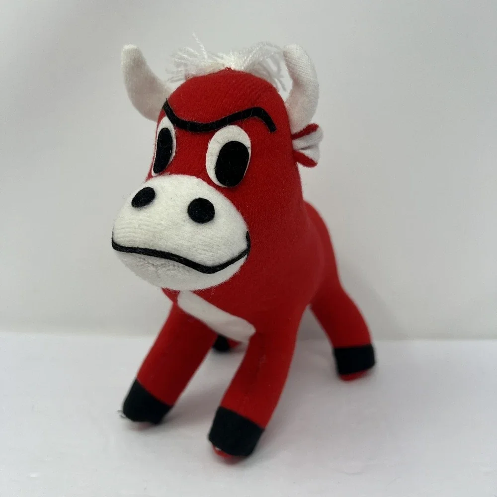 Fun Farm Red Bull Small Red Vintage 1978 Farm Animal Stuffed‎ Plush Toy